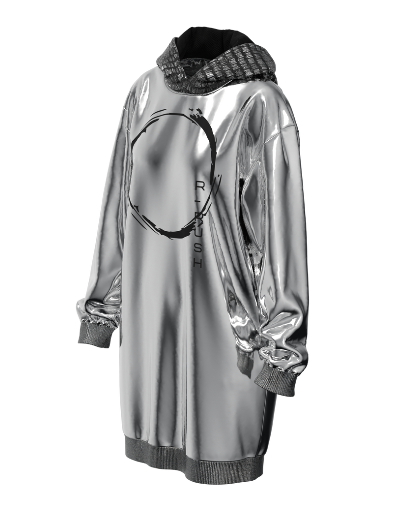 metallic hoodie dress The Starburst Metallic Hoodie Dress