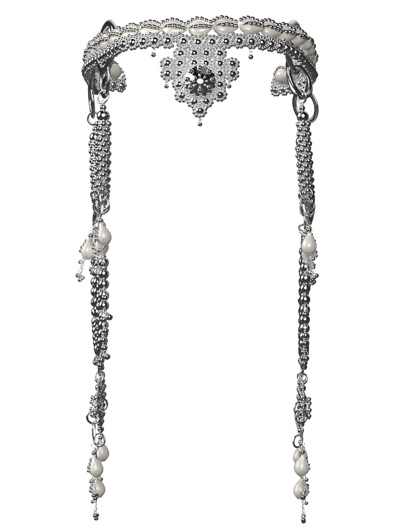 White Rushi Modular  Headpiece System