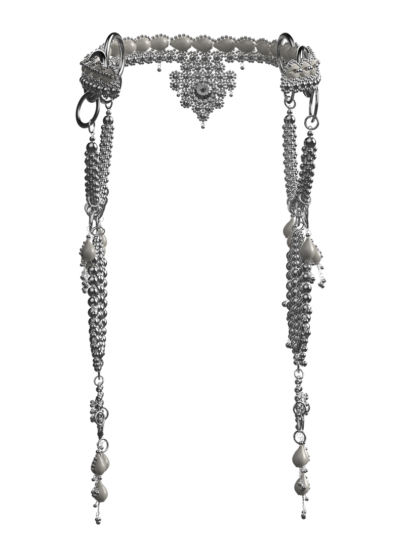 White Rushi Modular  Headpiece System