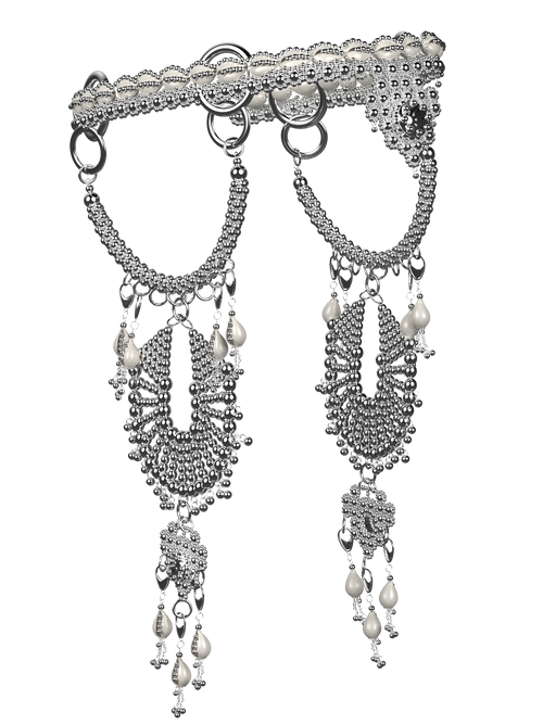 White Rushi Modular  Headpiece System