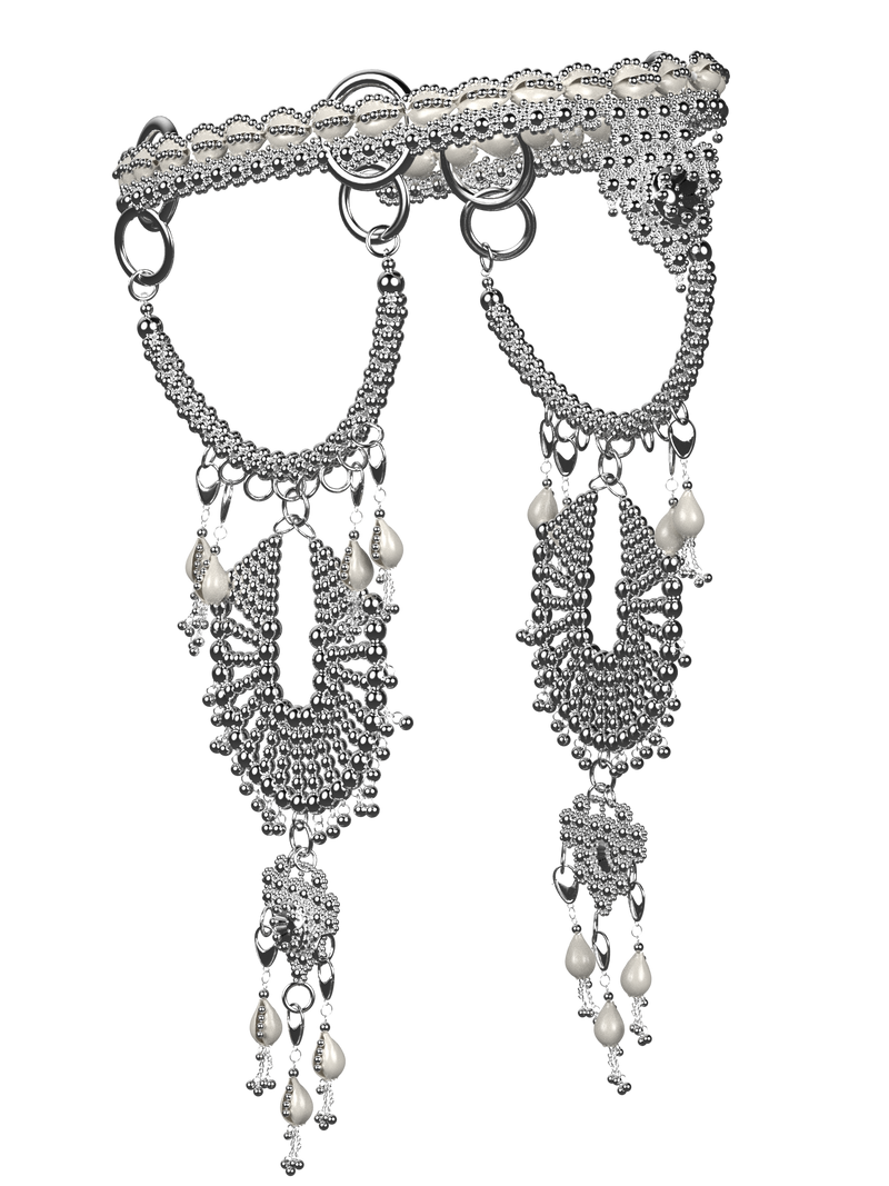 White Rushi Modular  Headpiece System