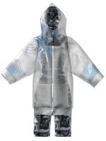 PANELKA PRINT JUMPSUIT AND TRANSPARENT RAINCOAT