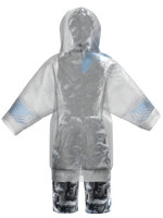 PANELKA PRINT JUMPSUIT AND TRANSPARENT RAINCOAT