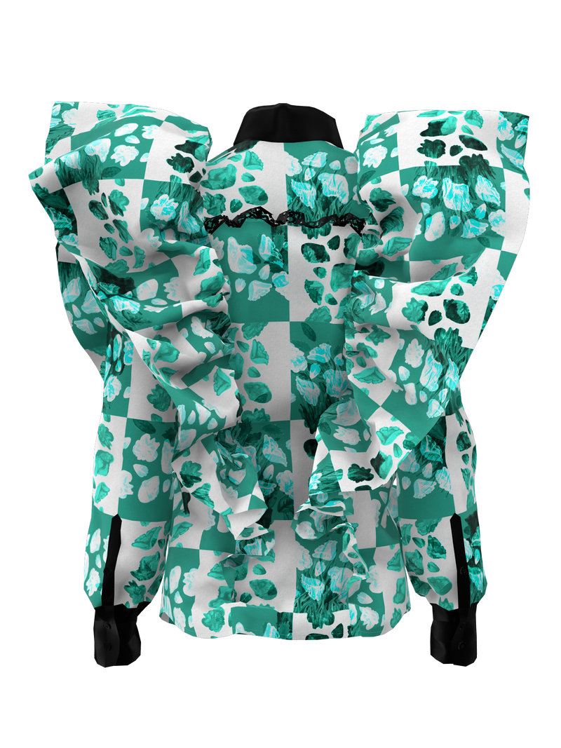 Printed Ruffle Shirt