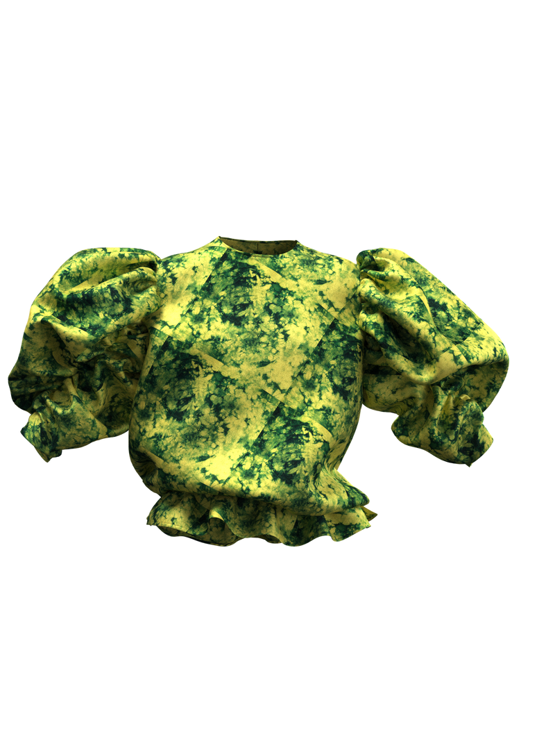 TIE-DYE TOP YELLOW/GREEN