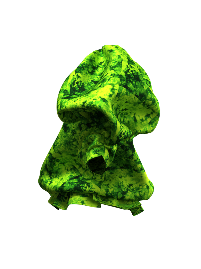 TIE-DYE TOP BRIGHT GREEN