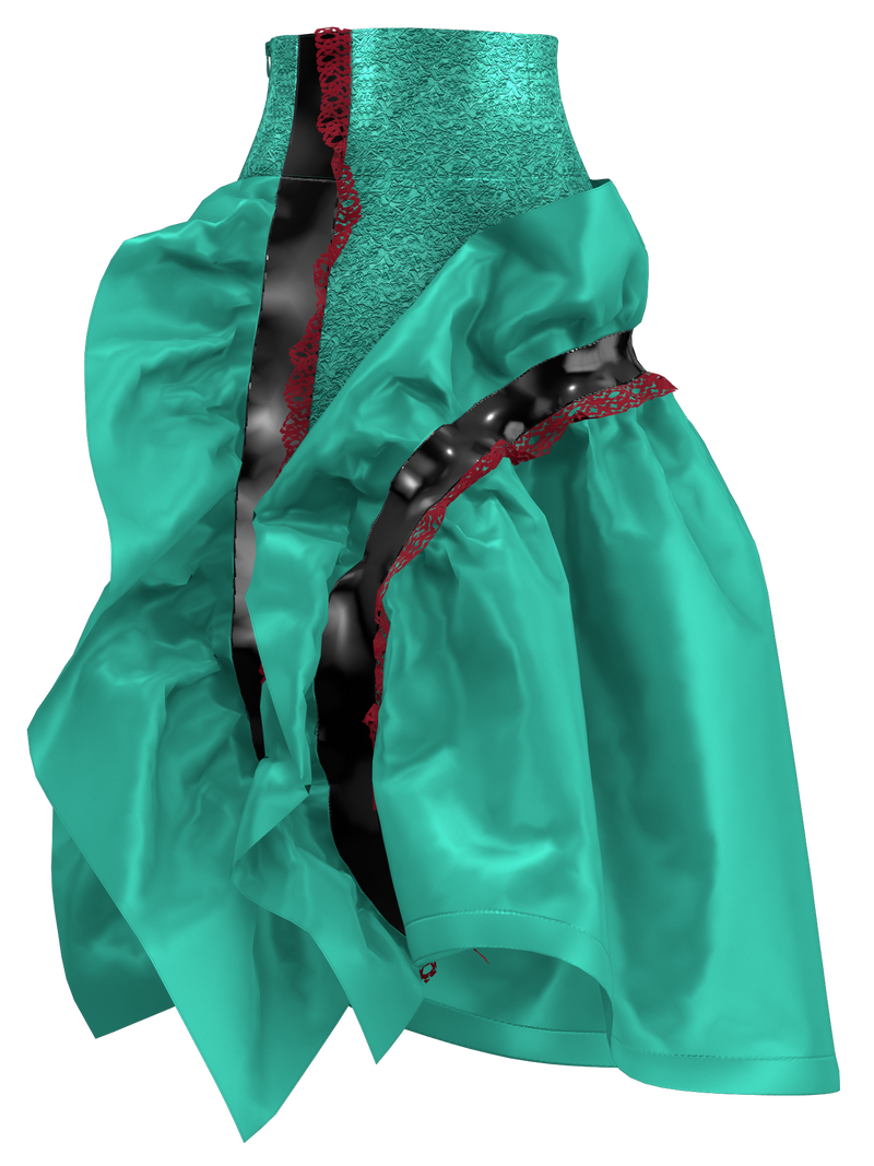 Teal Taffeta Skirt