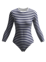 I Love to love Striped Object Long-Sleeved Swimsuit