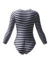 I Love to love Striped Object Long-Sleeved Swimsuit