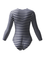 I Love to love Striped Object Long-Sleeved Swimsuit