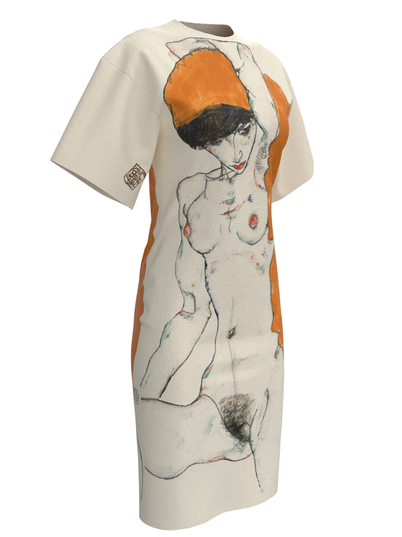 Dress - Standing Nude with Orange Drapery