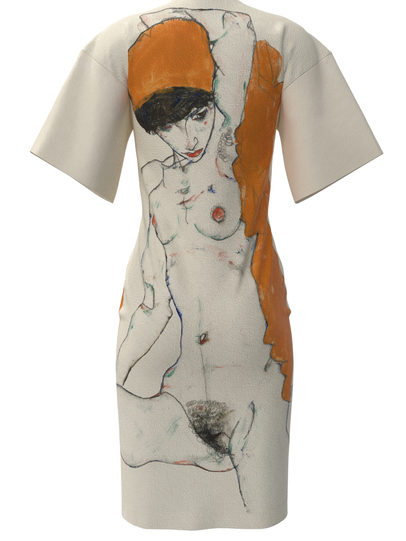 Dress - Standing Nude with Orange Drapery