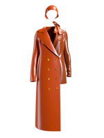 Amber buttoned asymmetric orange suit