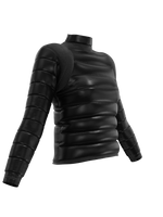 Puffer jacket with shoulder detail black