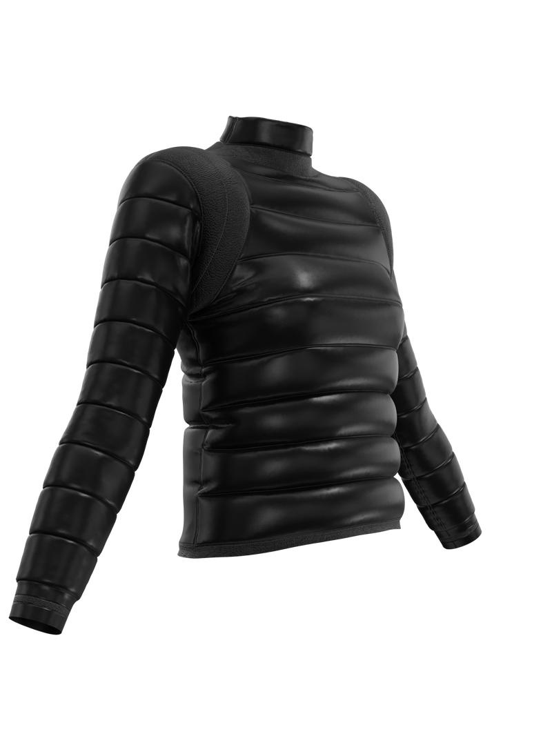 Puffer jacket with shoulder detail black