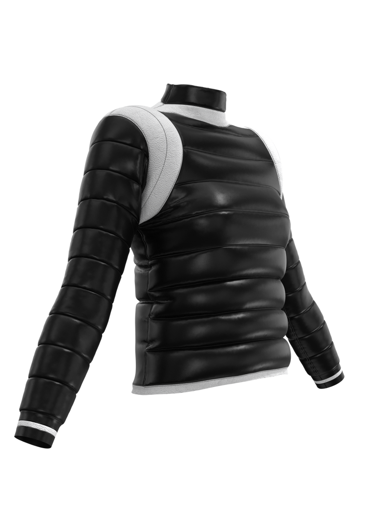 Puffer jacket with shoulder detail