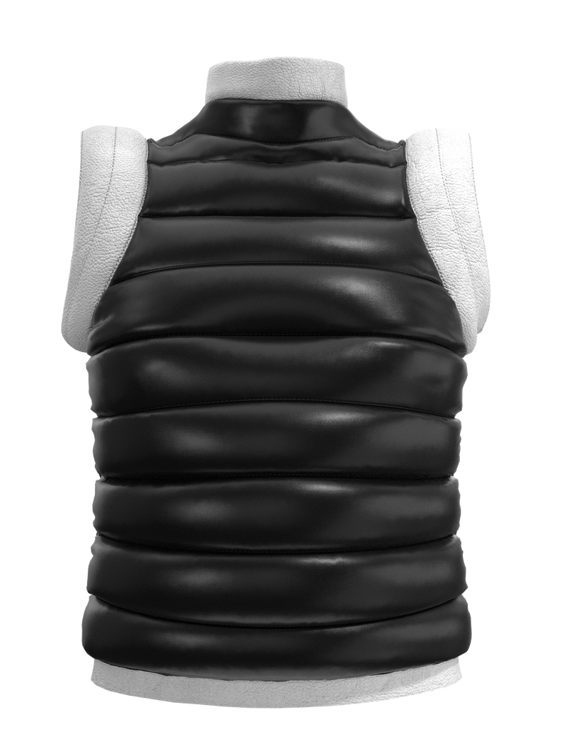 Puffer vest with shoulder detail