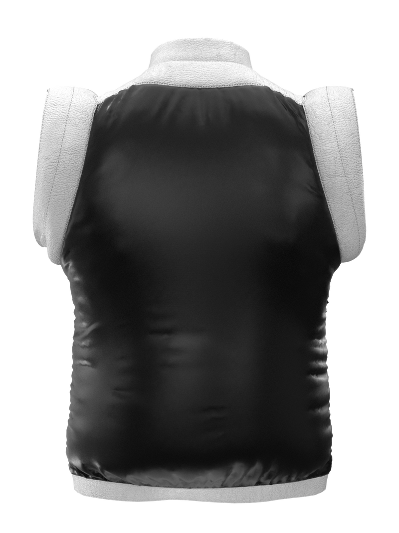 Puffer vest with shoulder detail