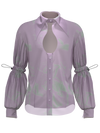 Transparent Silk Open Front Disco Shirt