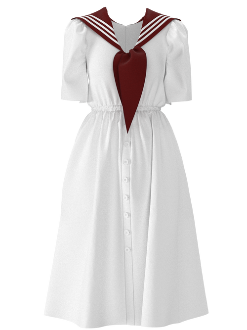 I Find It It’s Forever Sailor Dress White and Red