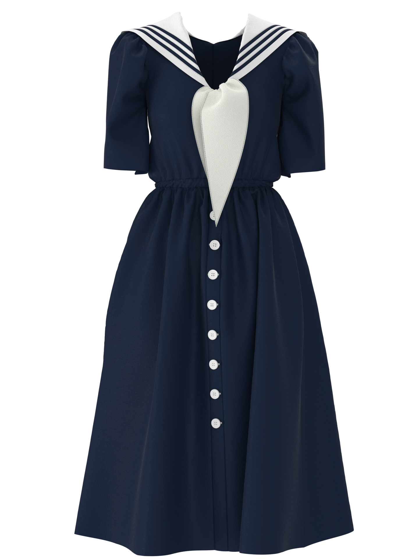 I Find It It's Forever Sailor Dress Blue and White – DRESSX
