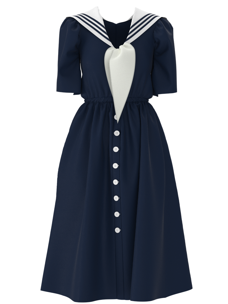 I Find It It’s Forever Sailor Dress Blue and White
