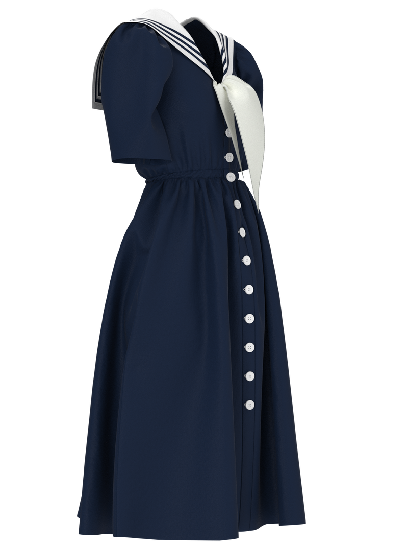 I Find It It’s Forever Sailor Dress Blue and White