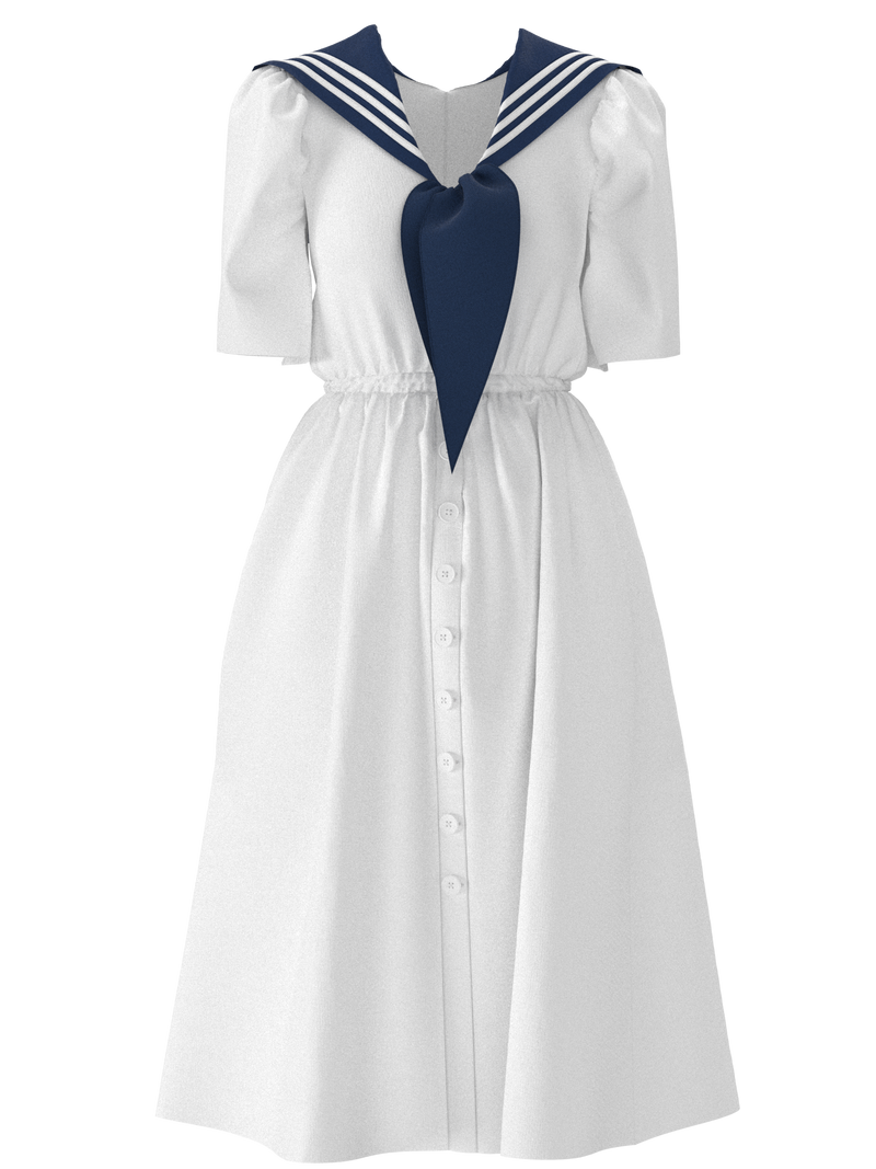 I Find It It’s Forever Sailor Dress White and Blue