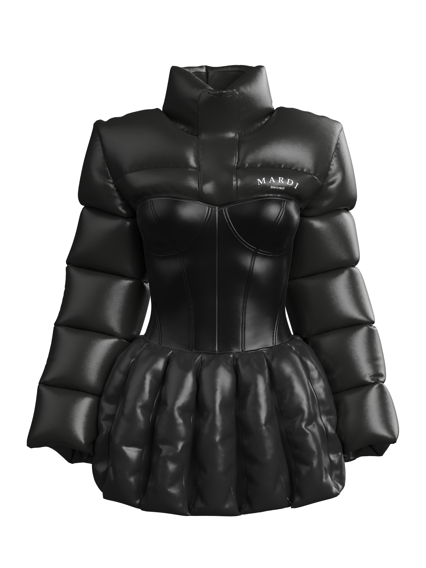 Corset Puffy Jacket BLACK – DRESSX / More Dash Inc. dba DRESSX