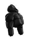 Crop Lettering Puffy Jacket BLACK