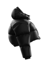 Crop Lettering Puffy Jacket BLACK