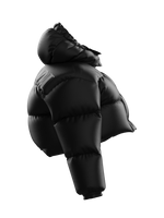 Crop Lettering Puffy Jacket BLACK