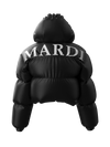 Crop Lettering Puffy Jacket BLACK