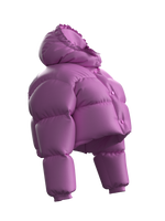 Crop Lettering Puffy Jacket PINK