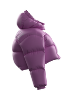 Crop Lettering Puffy Jacket PINK