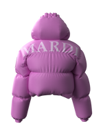 Crop Lettering Puffy Jacket PINK