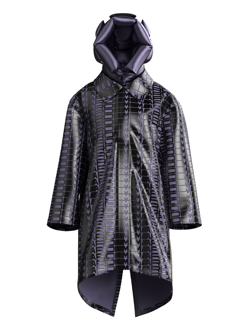 Digital Lettering Puffy Jacket PURPLE