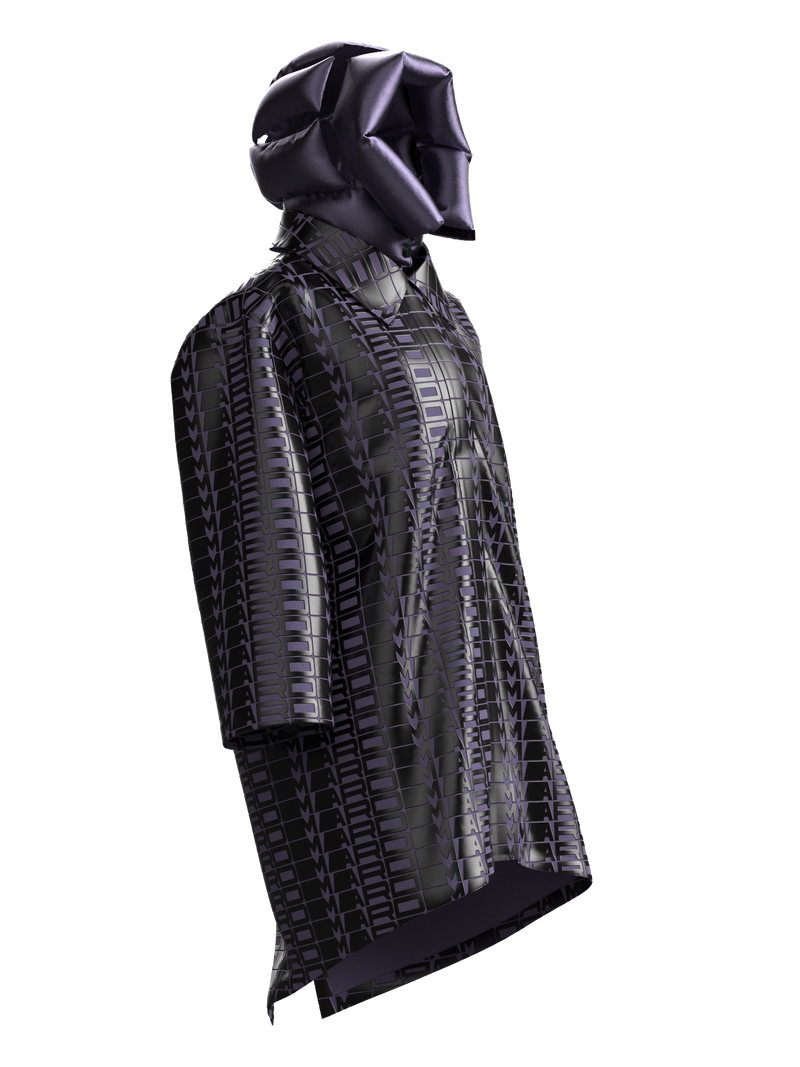Digital Lettering Puffy Jacket PURPLE