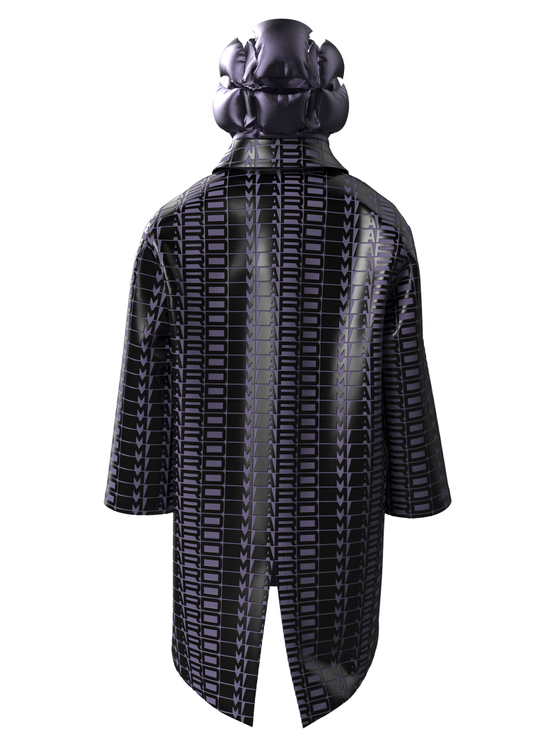 Digital Lettering Puffy Jacket PURPLE