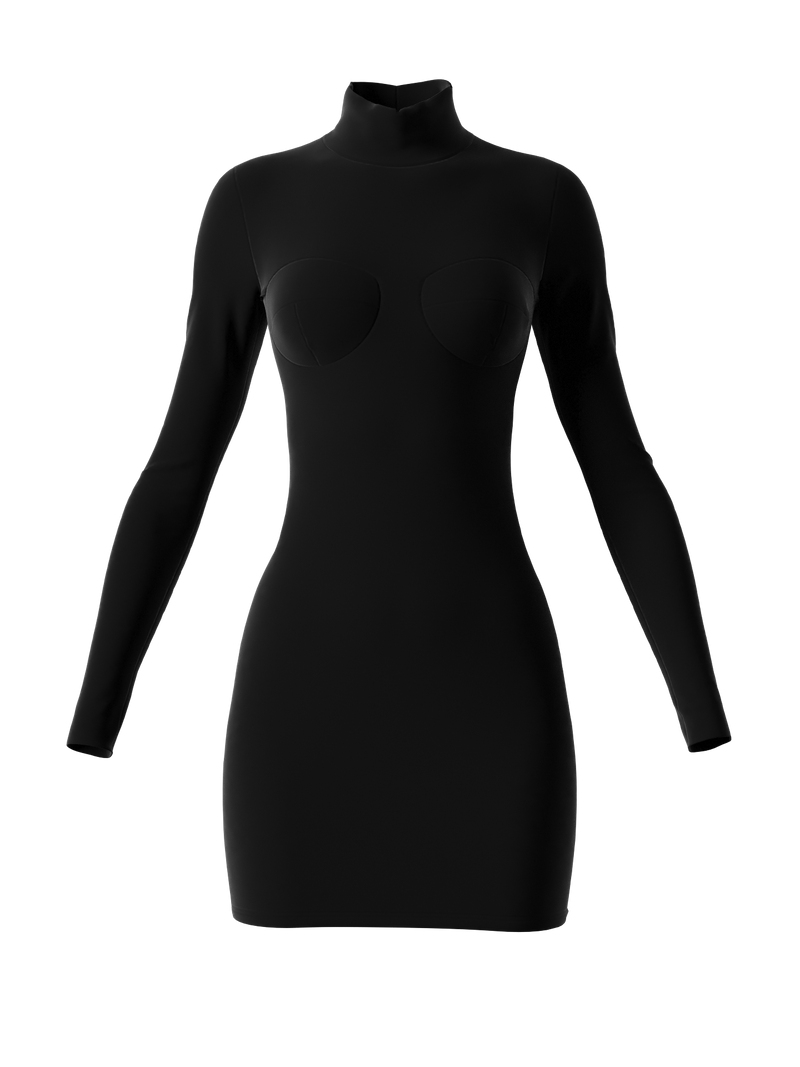 Black velvet balconnets dress