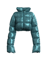 Graphic Logo Puffy Jacket GREEN