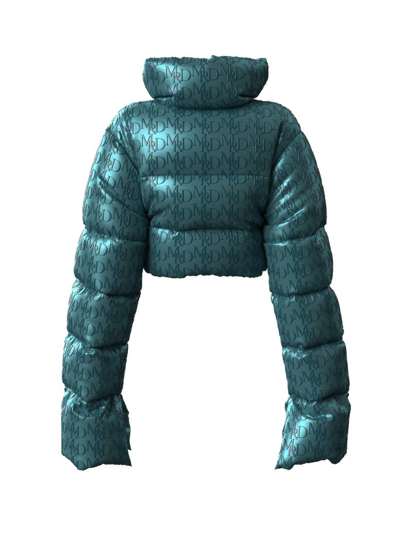 Graphic Logo Puffy Jacket GREEN