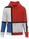 Hoodie-Composition with Red, Blue and Yellow