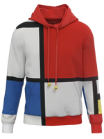 Hoodie-Composition with Red, Blue and Yellow