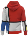 Hoodie-Composition with Red, Blue and Yellow