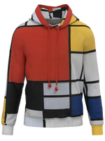 Hoodie-Composition with Red, Yellow, Blue and Black