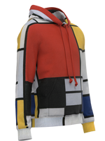 Hoodie-Composition with Red, Yellow, Blue and Black