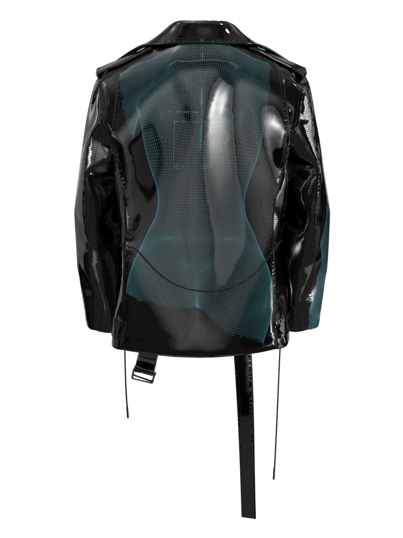 Robotics Racer Jacket Black lacquer Robot jacket – DRESSX / More Dash Inc. dba DRESSX