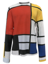 Longsleeve T-Shirt-Composition with Red, Yellow, Blue and Black