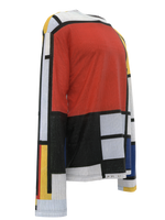 Longsleeve T-Shirt-Composition with Red, Yellow, Blue and Black